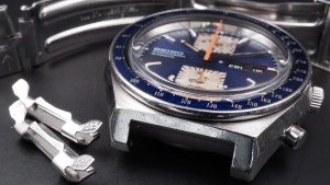 DSC01797 Seiko 6138-0030 "Blue Kakume" Automatic Chronograph — Fully Serviced, Fishbone Bracelet (Z039 Endlinks)