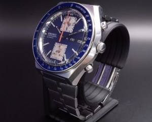 DSC01808 Seiko 6138-0030 "Blue Kakume" Automatic Chronograph — Fully Serviced, Fishbone Bracelet (Z039 Endlinks)